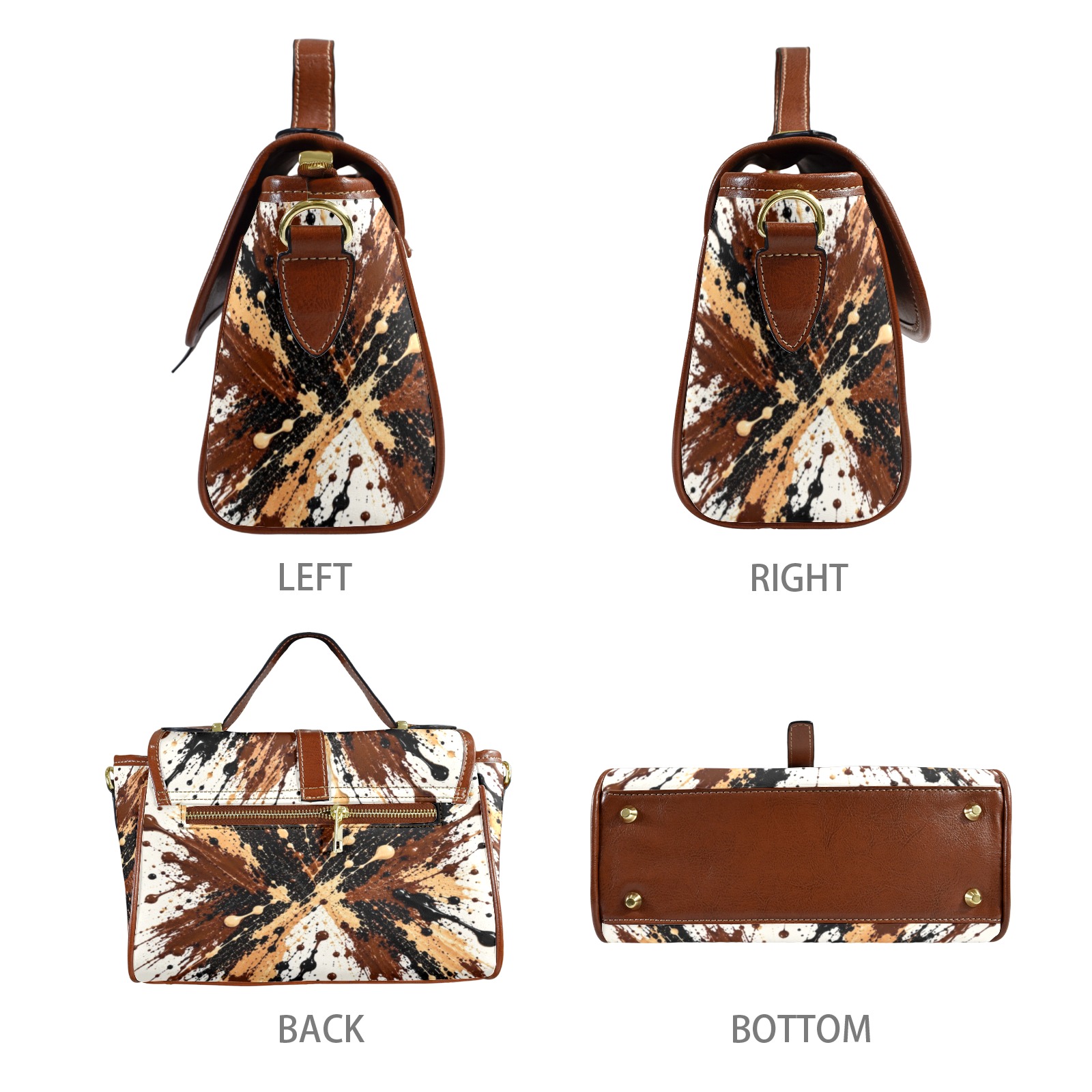 BUGZY MILAN Mocha Splash Satchel Bag - Image 3