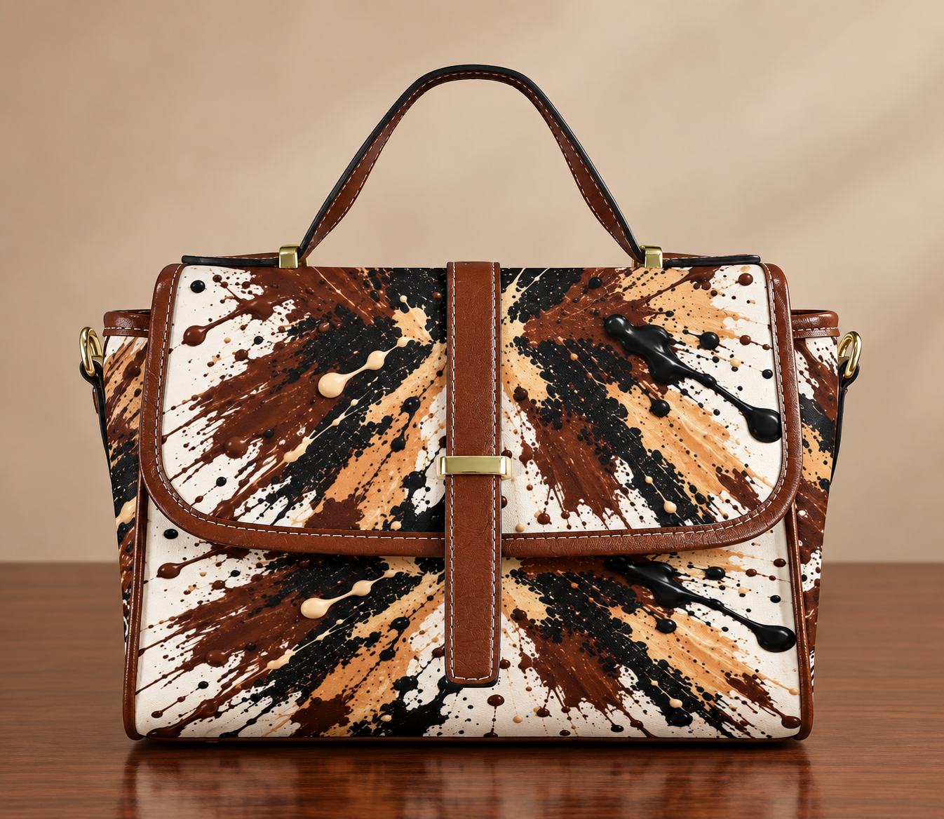 BUGZY MILAN Mocha Splash Satchel Bag