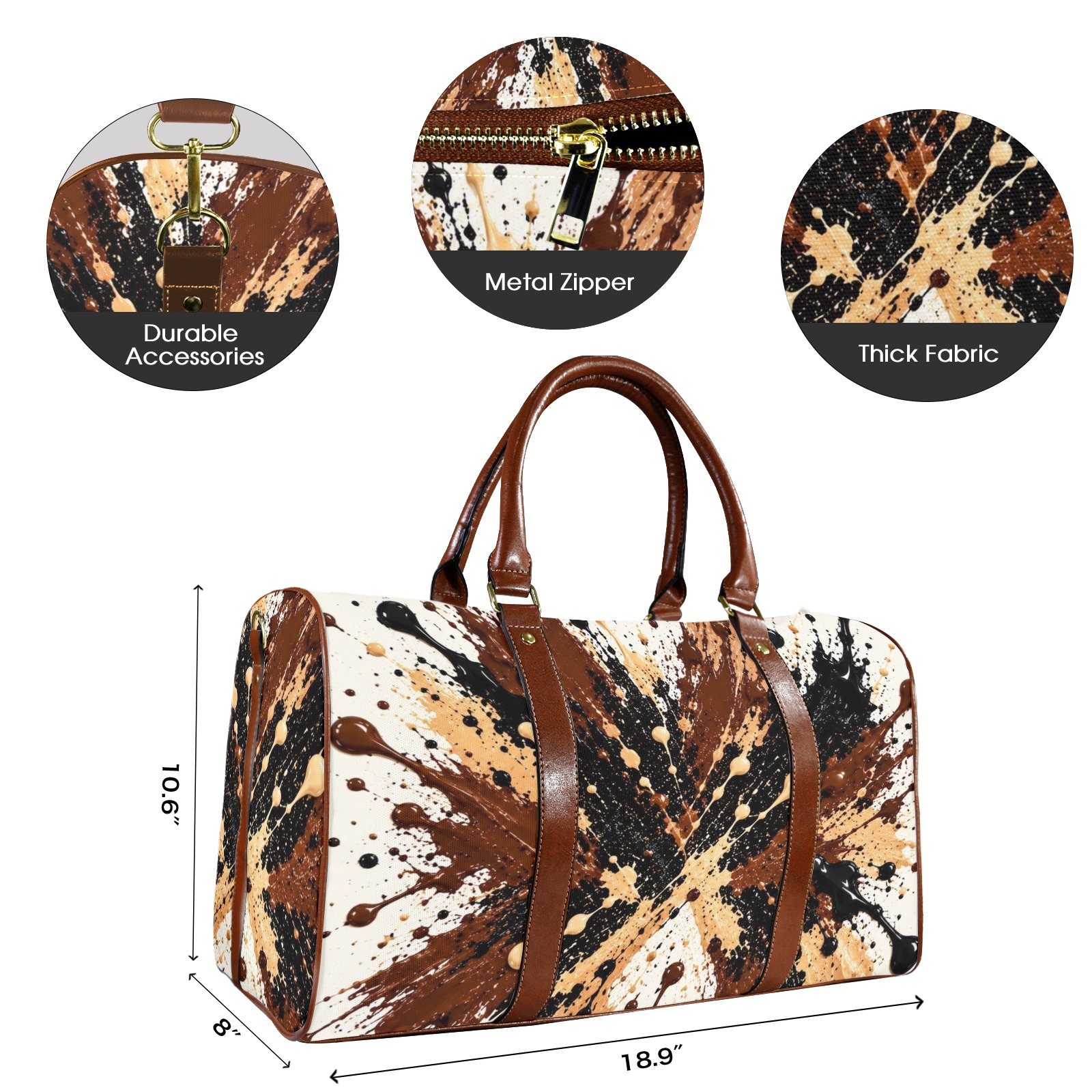 BUGZY MILAN Mocha Splash Travel Bag - Image 2