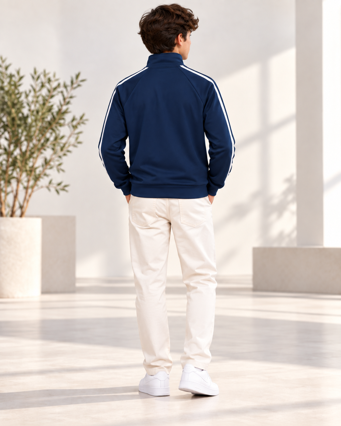 Bugzy Milan Kids & Youth Track Jacket – Navy Blue - Image 3