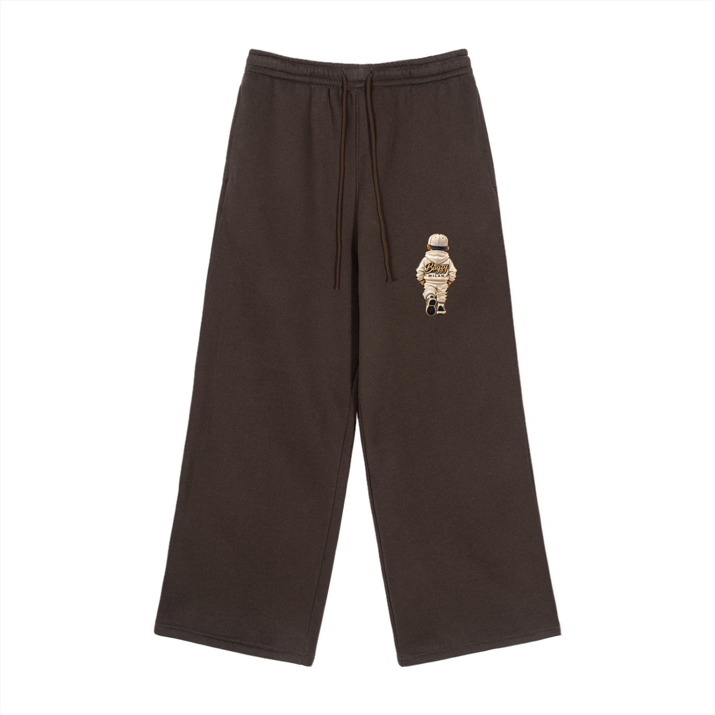 Bugzy Milan Men Heavyweight Straight-Leg Fleece Sweatpants