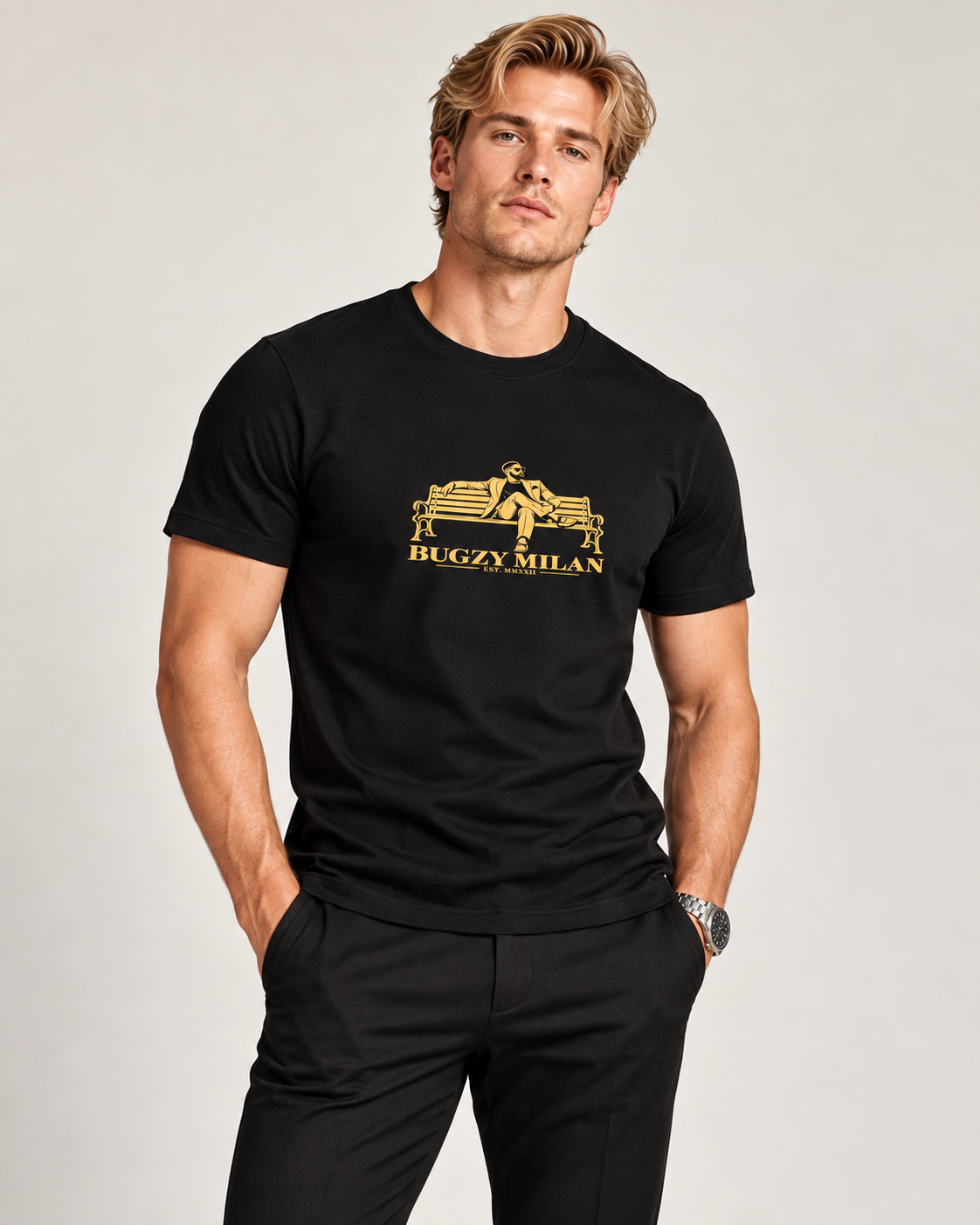 Bugzy Milan Baller Slim-Fit T-Shirt – Black