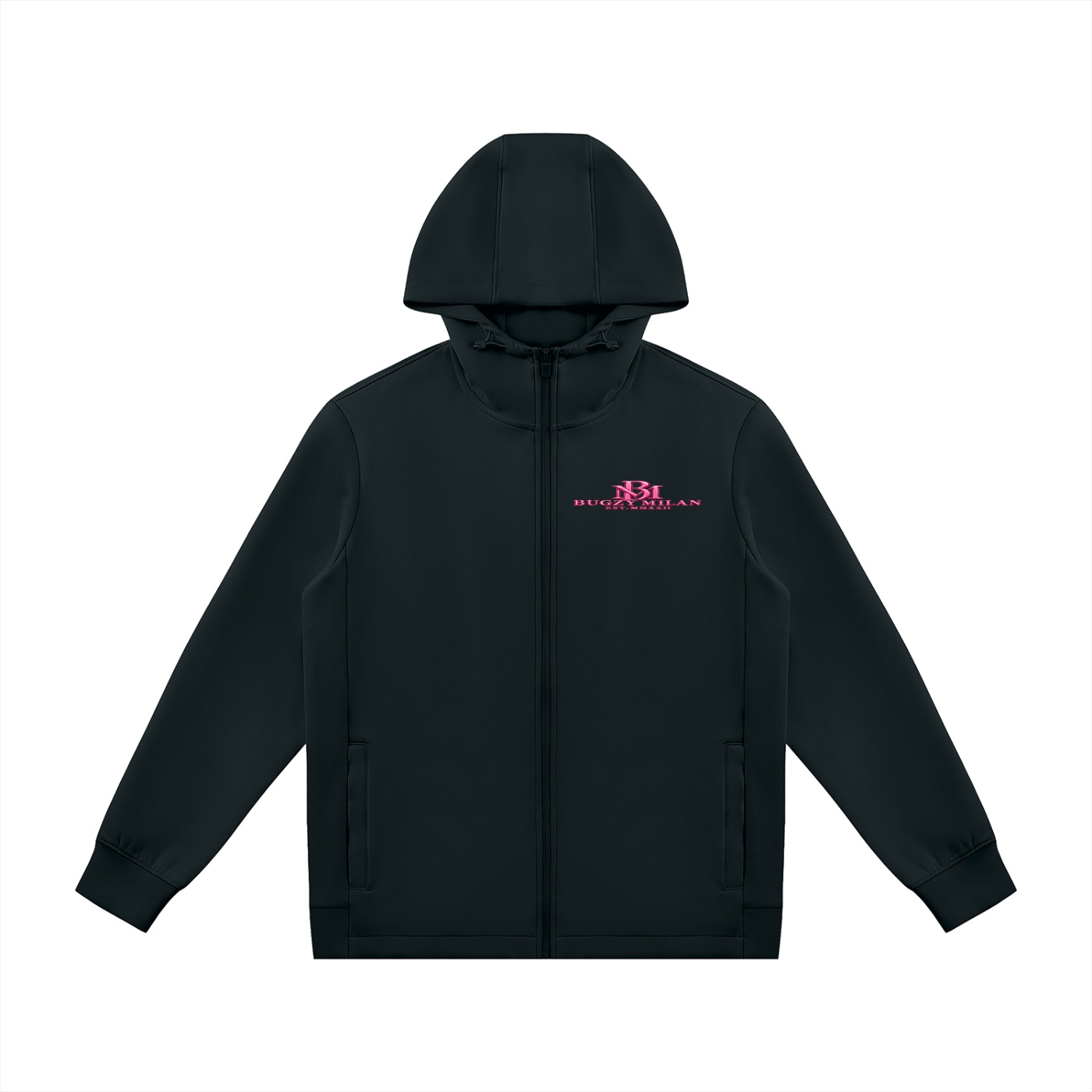 Bugzy Milan women Heavyweight Drawstring Full-Zip Hoodie -Black