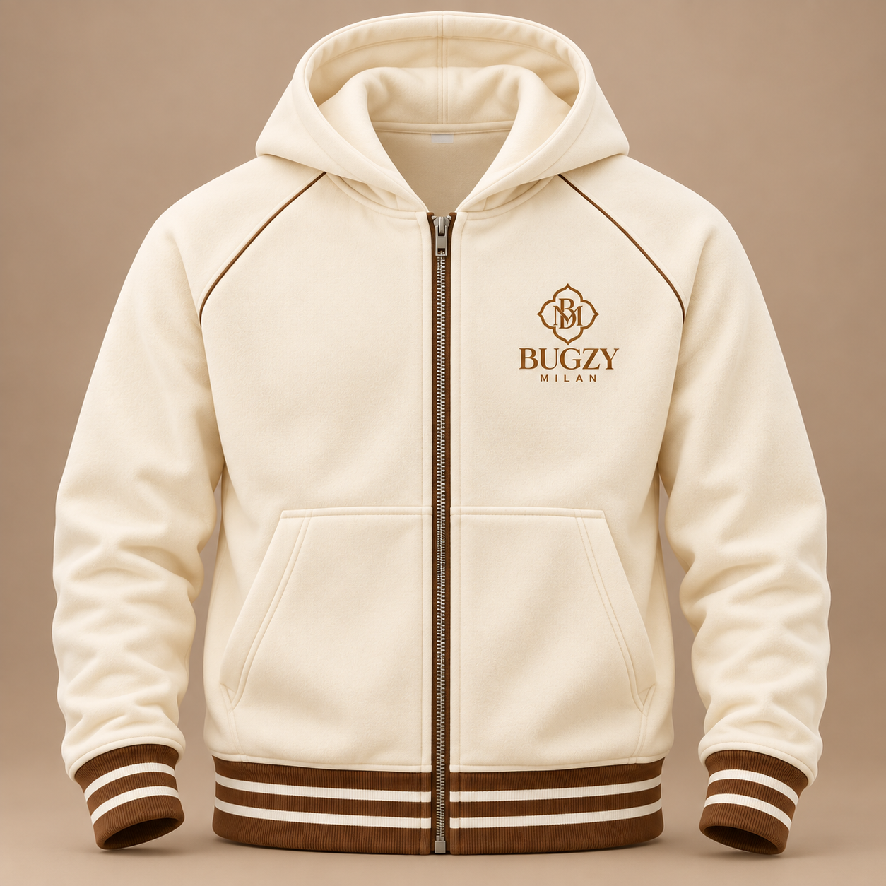 Bugzy Milan Striped Trim Zip-Up Hoodie - Image 4