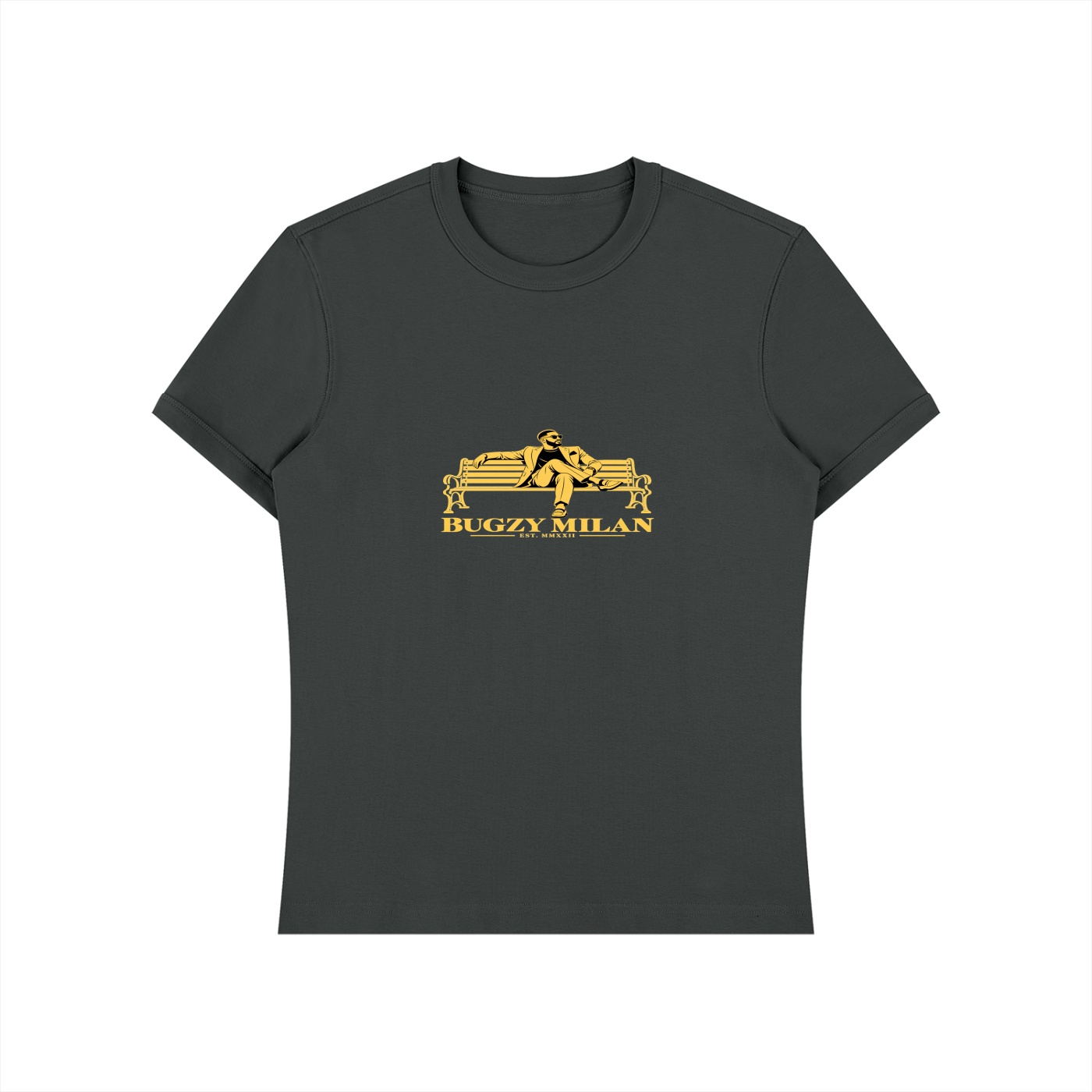 Bugzy Milan Baller Slim-Fit T-Shirt – Dark Grey - Image 3