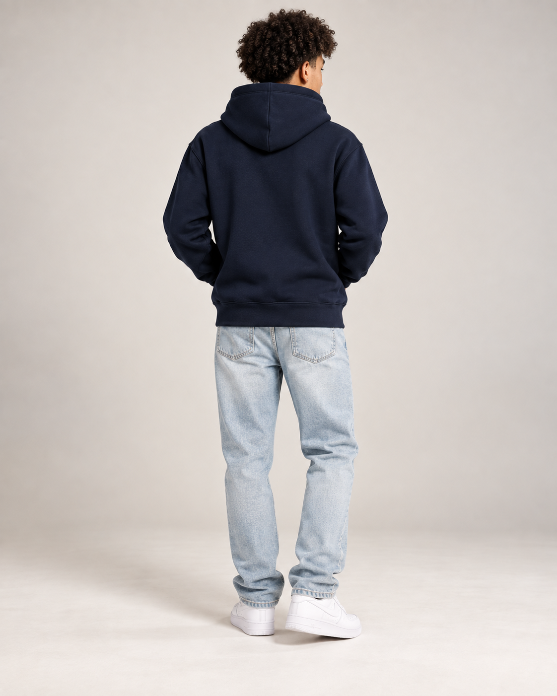 Bugzy Milan Kids & Youth Fleece Hoodie – Navy Blue - Image 3