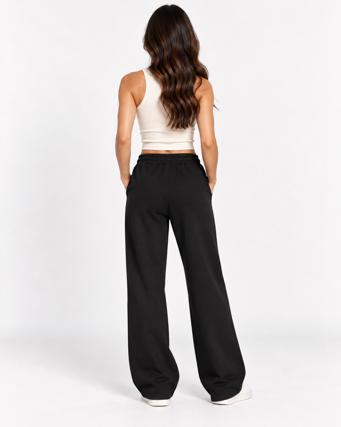 Bugzy Milan Women’s Raw-Edge Wide-Leg Sweatpants - Image 2
