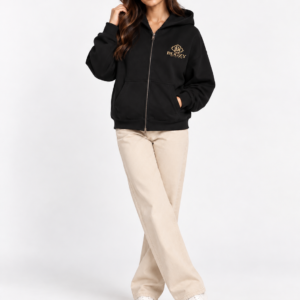 Bugzy Milan Women’s Raw-Edge Full-Zip Hoodie