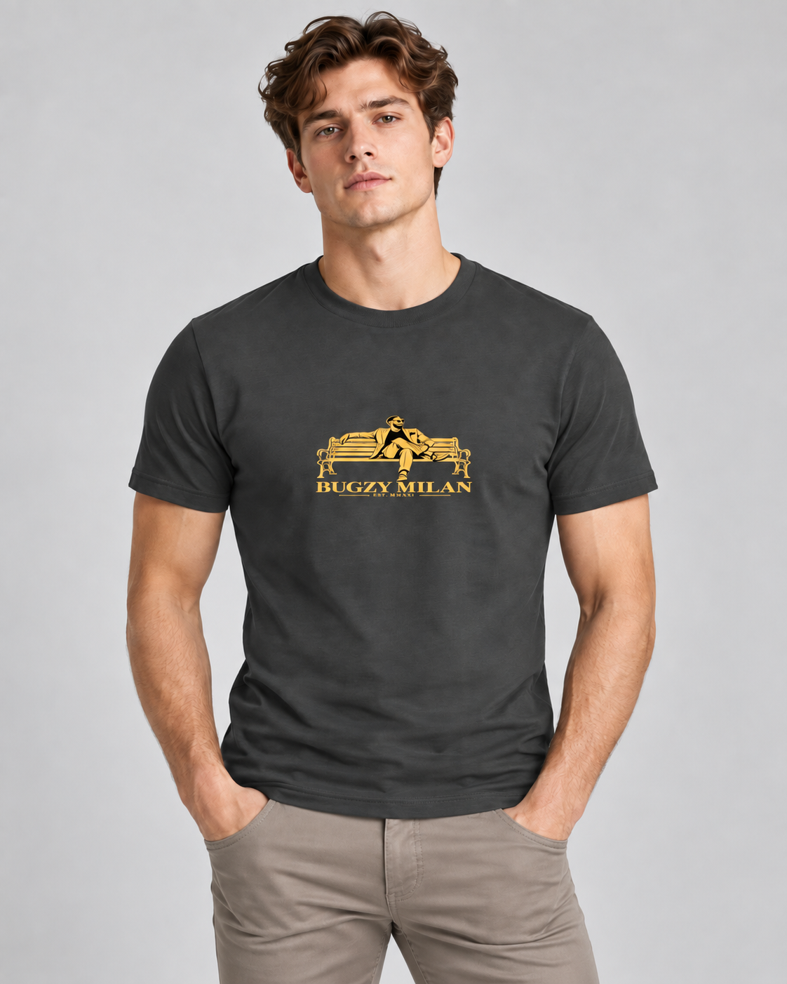 Bugzy Milan Baller Slim-Fit T-Shirt – Dark Grey