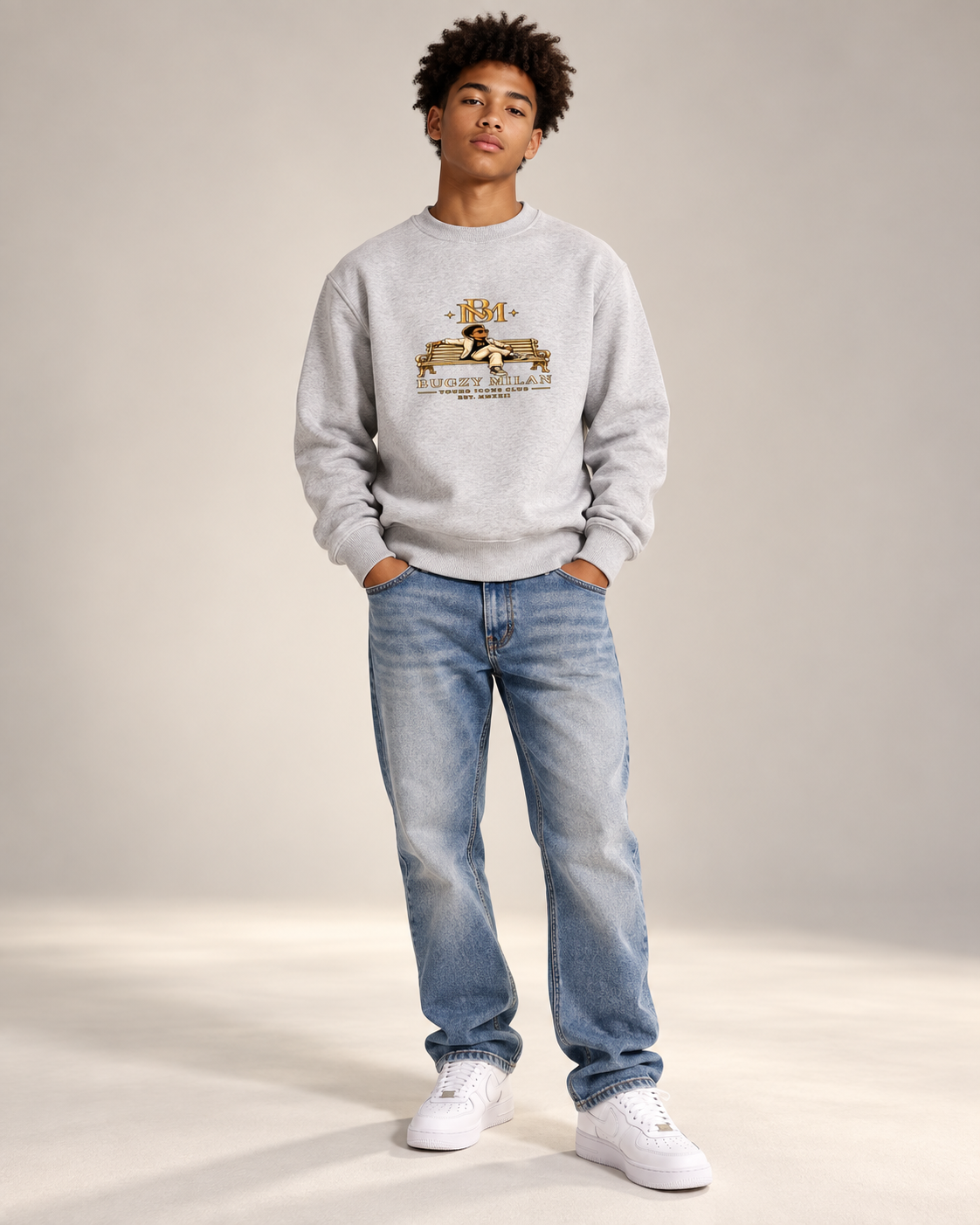 Bugzy Milan Kids & Youth Plush Crewneck Sweatshirt