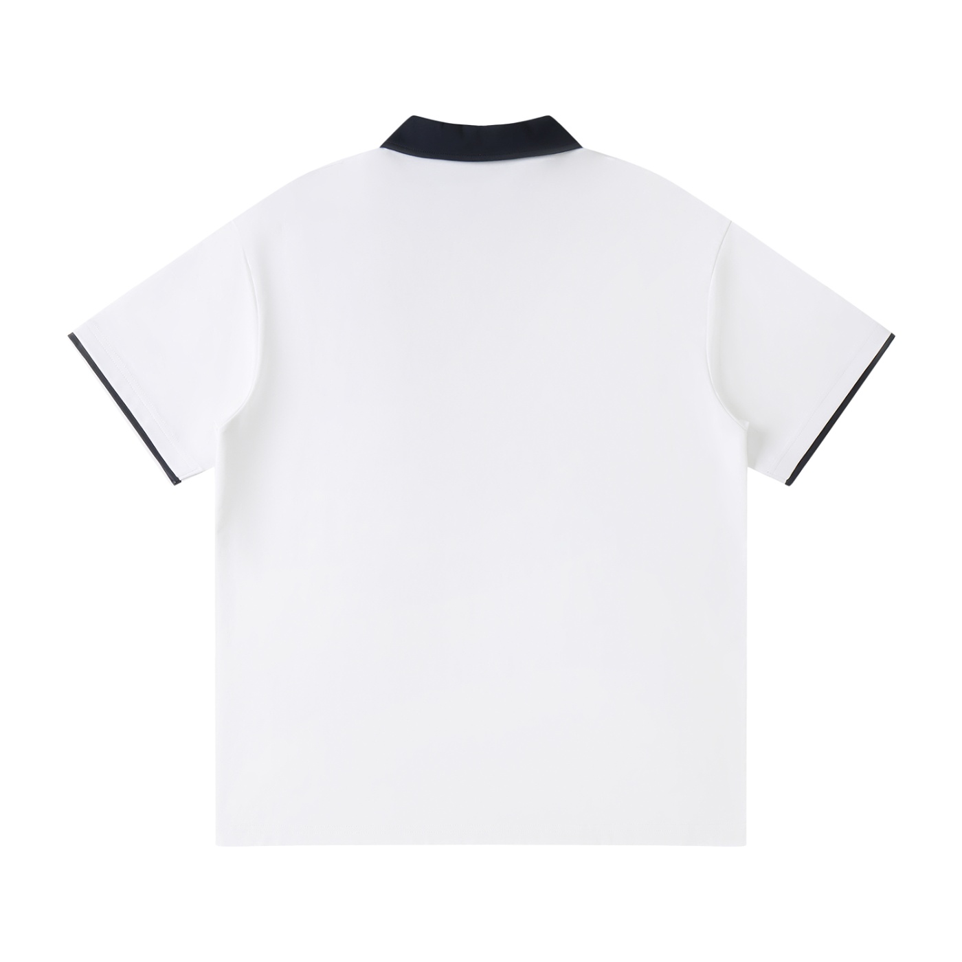 Bugzy Milan Contrast Collar Raglan Polo Shirt – White - Image 4