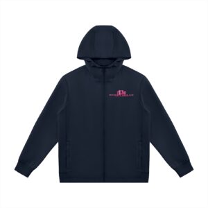 Bugzy Milan women Heavyweight Drawstring Full-Zip Hoodie -Navy Blue