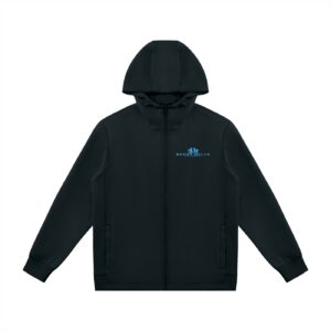 Bugzy Milan Men Heavyweight Drawstring Full-Zip Hoodie -Black