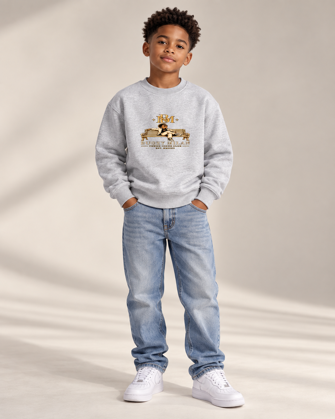Bugzy Milan Kids & Youth Plush Crewneck Sweatshirt - Image 2