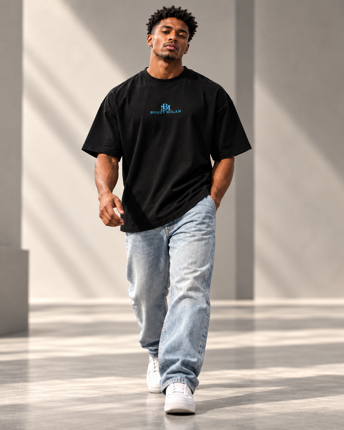 Bugzy Milan Oversized T-Shirt – Black - Image 2