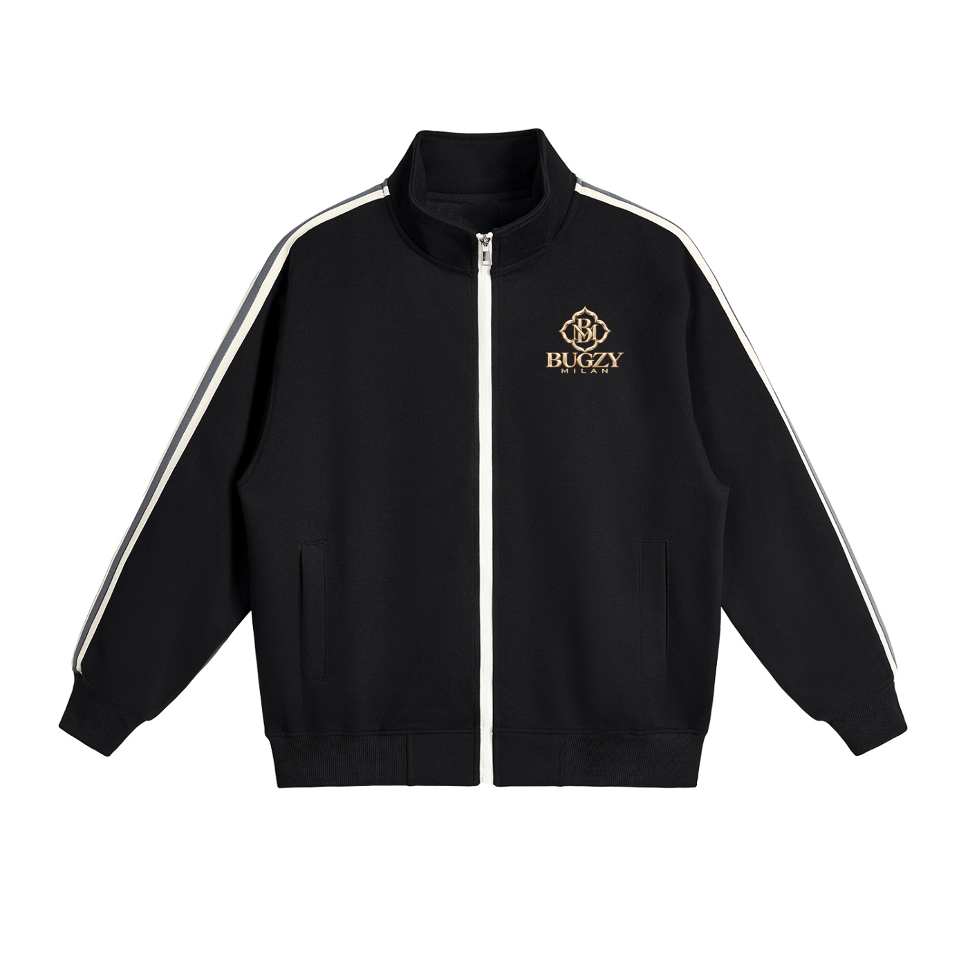 Bugzy Milan Men's Oversized Contrast Stripe Track Jacket