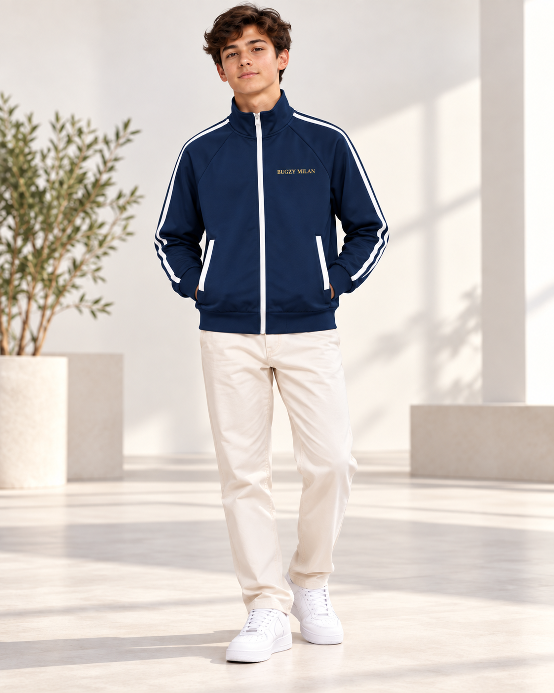 Bugzy Milan Kids & Youth Track Jacket – Navy Blue