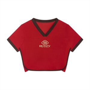 Bugzy Milan Women’s Slim V-Neck Color-Block Performance T-Shirt