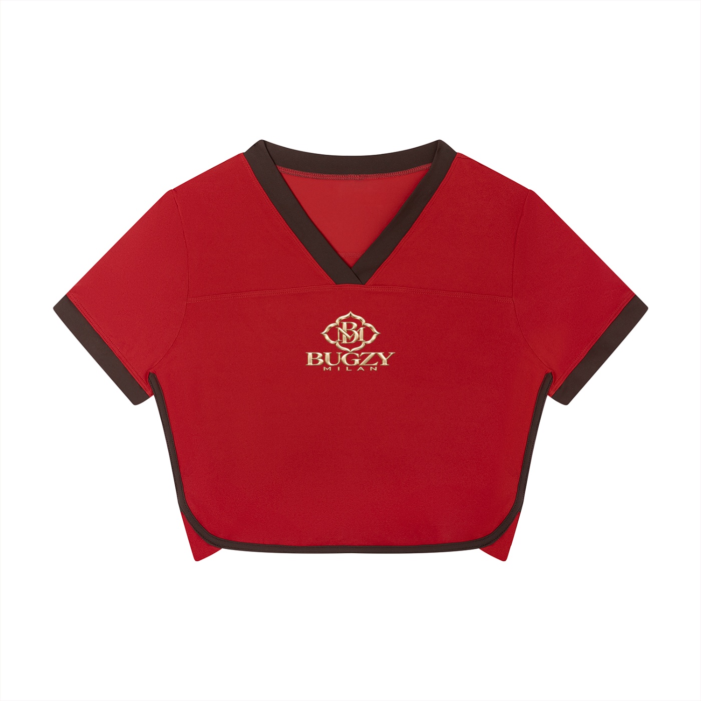 Bugzy Milan Women’s Slim V-Neck Color-Block Performance T-Shirt