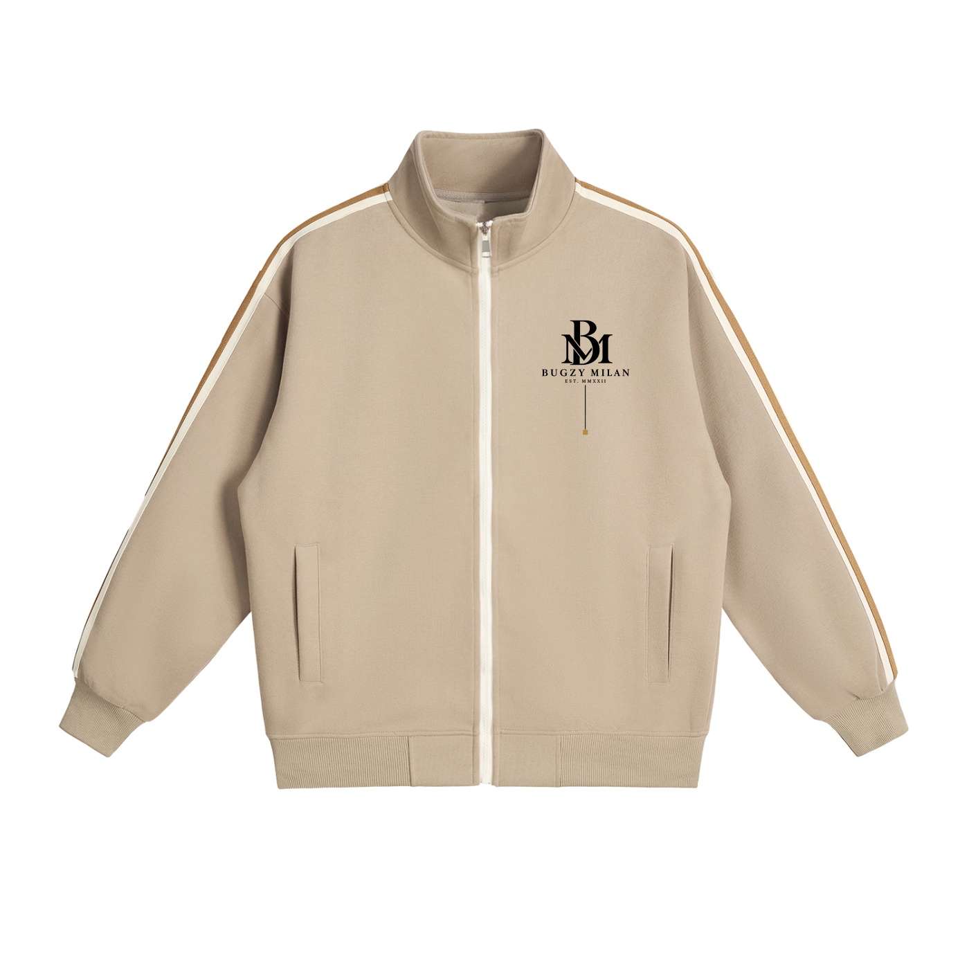 Bugzy Milan Men's Oversized Contrast Stripe Track Jacket