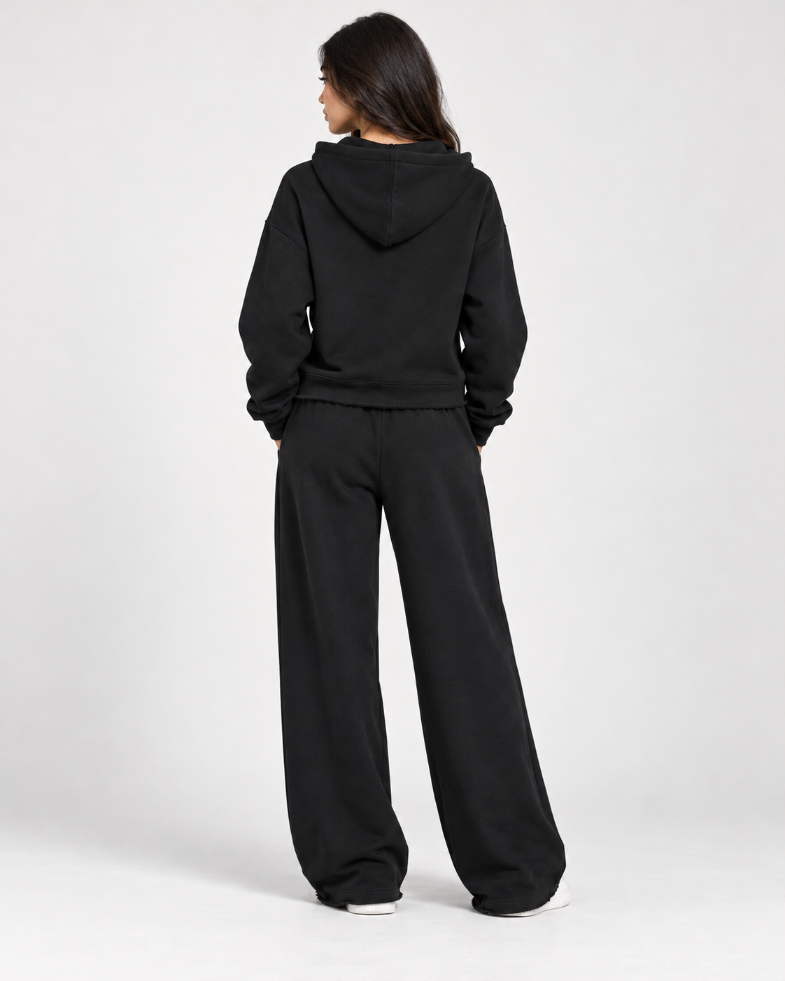 Bugzy Milan Women’s Raw-Edge Full-Zip Hoodie - Image 3