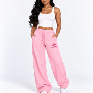 Bugzy Milan Women’s Heavyweight Raw-Edge Wide-Leg Sweatpants