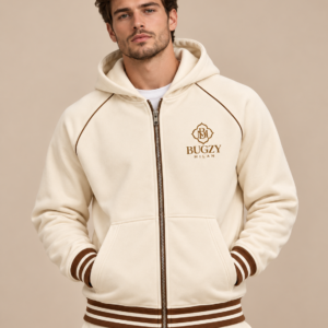 Bugzy Milan Striped Trim Zip-Up Hoodie