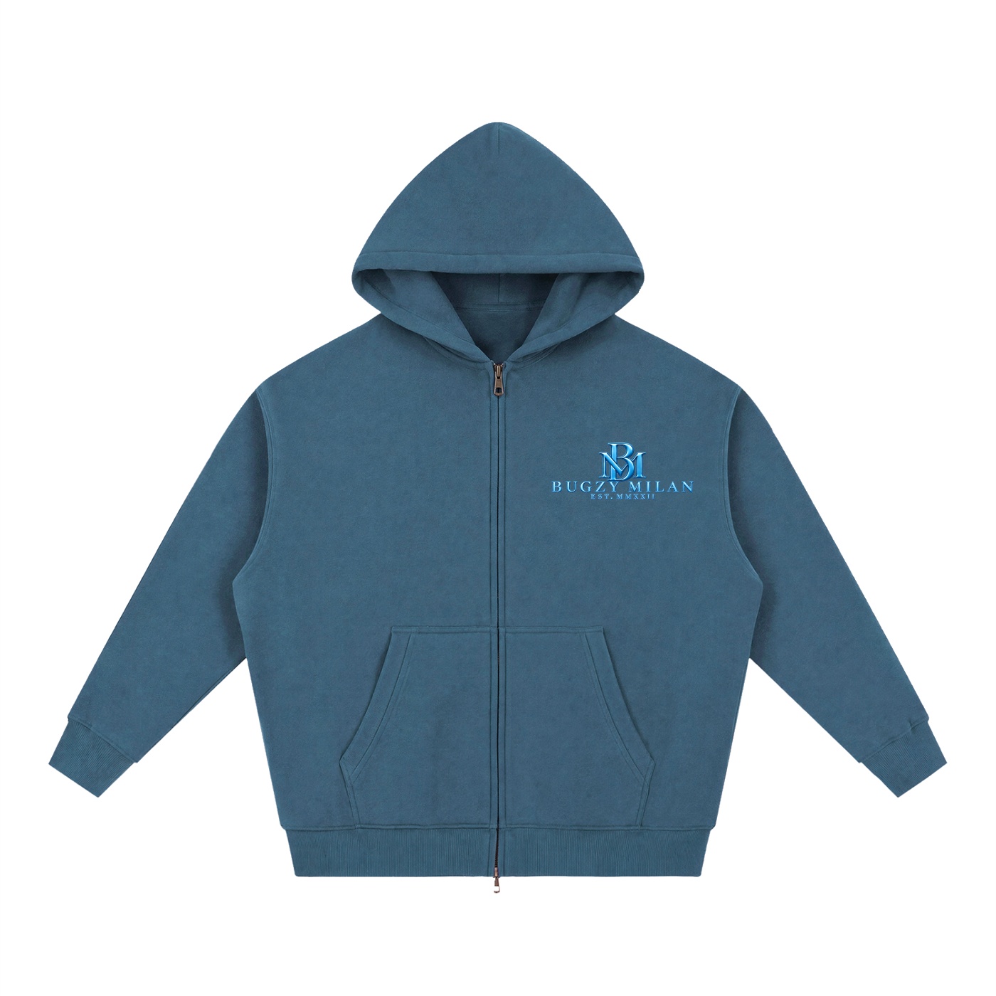 Bugzy Milan Oversized Dual-Zip Fleece Hoodie - Image 4