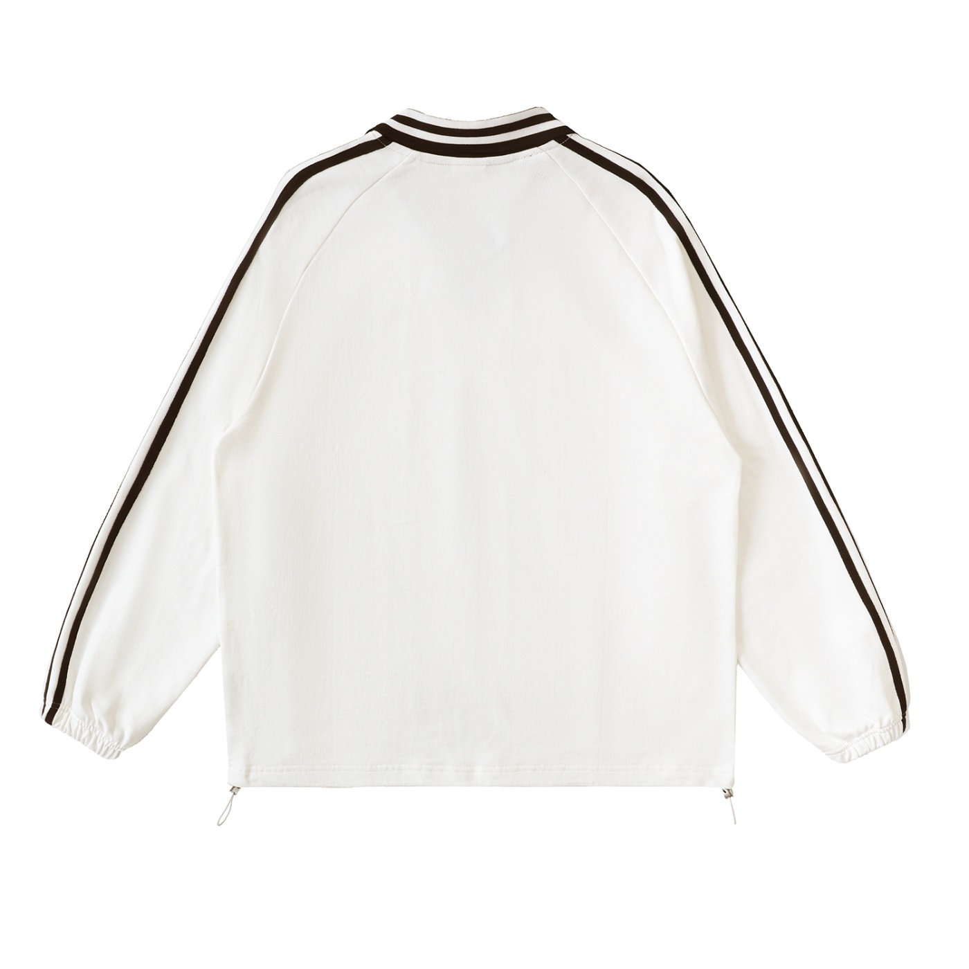 Contrast Striped Lapel Collar Sweatshirt - Image 5