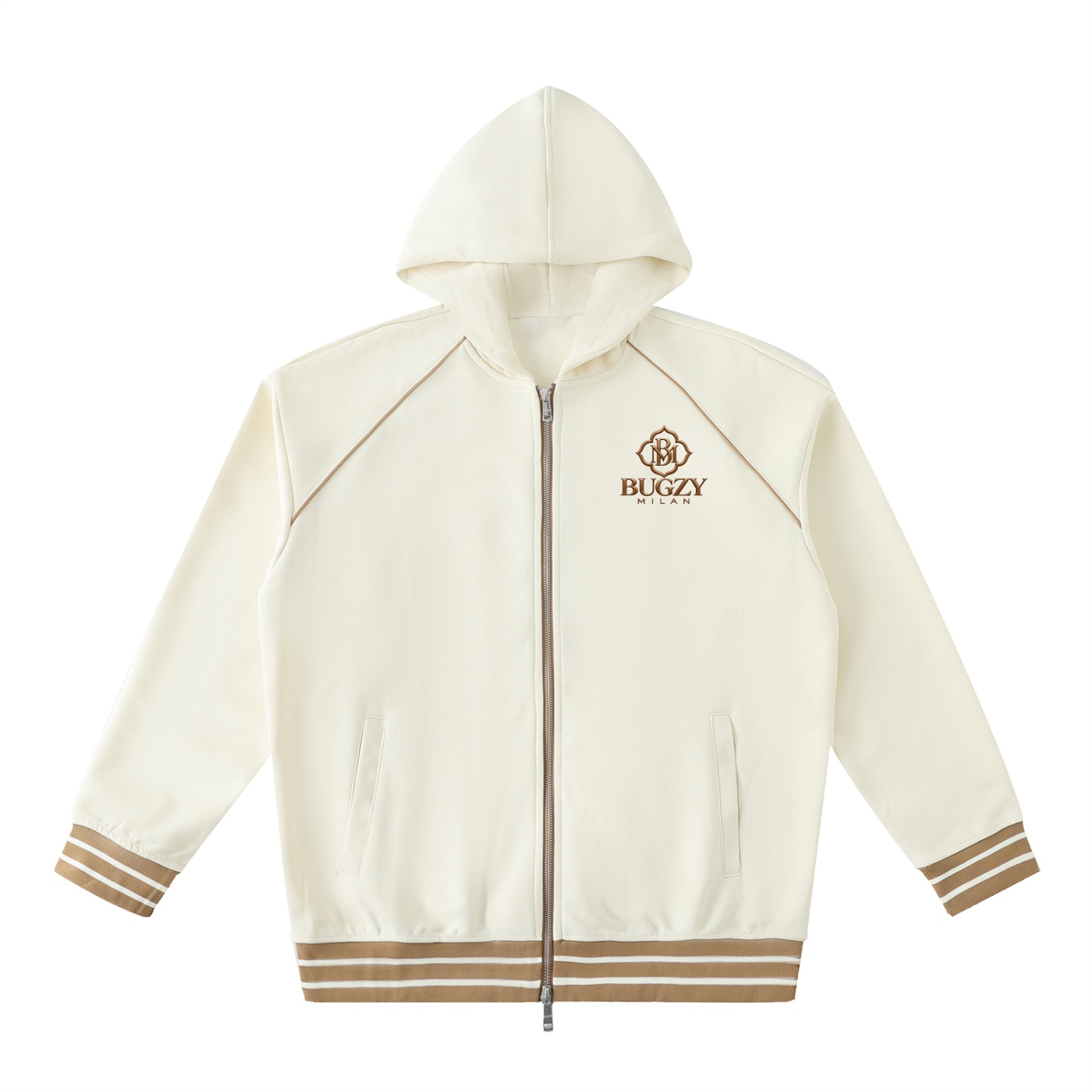 Bugzy Milan Striped Trim Zip-Up Hoodie - Image 7