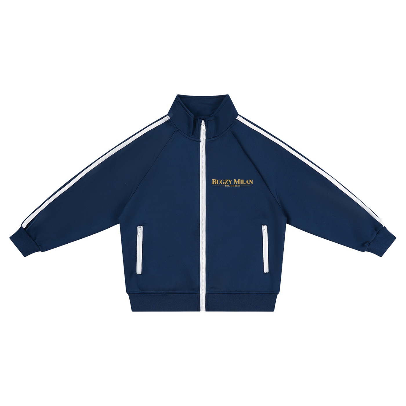 Bugzy Milan Kids & Youth Track Jacket – Navy Blue - Image 5